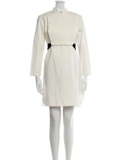 Pre-owned Attersee Mock Neck Mini Dress In White