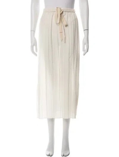 Pre-owned Attersee Pleated Accents Long Skirt W/ Tags In Neutrals