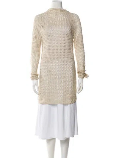 Pre-owned Attersee Silk Bateau Neckline Sweater W/ Tags In Neutral