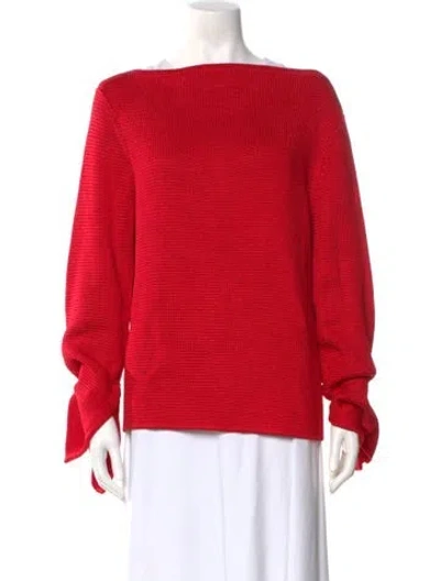 Pre-owned Attersee Silk Bateau Neckline Sweater W/ Tags In Red