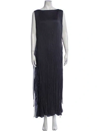 Pre-owned Attersee Silk Long Dress In Blue