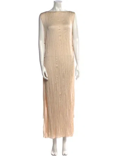 Pre-owned Attersee Silk Long Dress In Neutral
