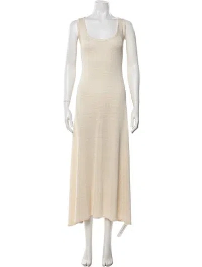 Pre-owned Attersee Silk Long Dress In Neutrals