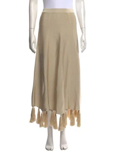 Pre-owned Attersee Silk Long Skirt In Neutrals