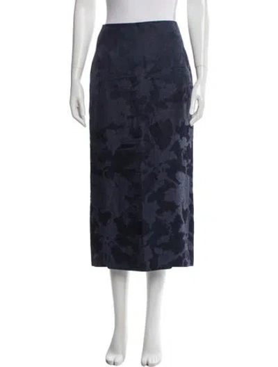 Pre-owned Attersee Silk Midi Length Skirt W/ Tags In Blue