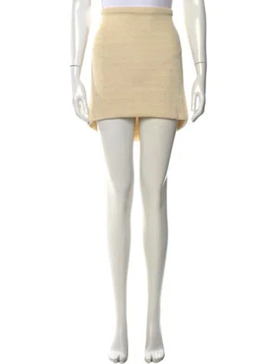 Pre-owned Attersee Silk Mini Skirt In Neutral