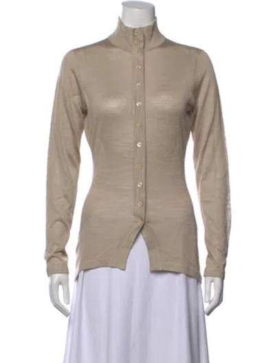 Pre-owned Attersee Silk Turtleneck Sweater W/ Tags In Neutrals