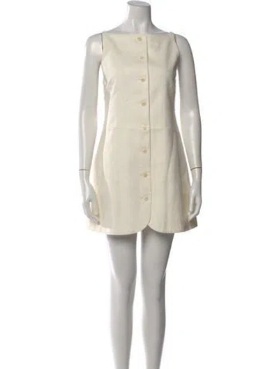 Pre-owned Attersee Square Neckline Mini Dress In Neutral