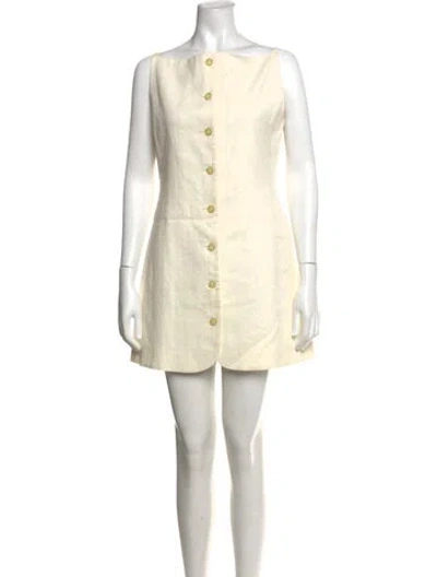 Pre-owned Attersee Square Neckline Mini Dress In Neutrals