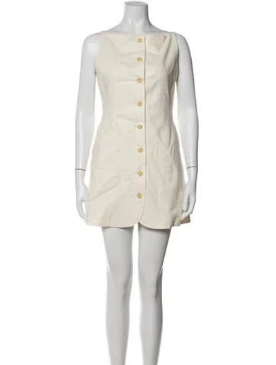 Pre-owned Attersee Square Neckline Mini Dress In Neutrals