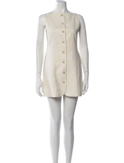 Pre-owned Attersee Square Neckline Mini Dress In Neutrals