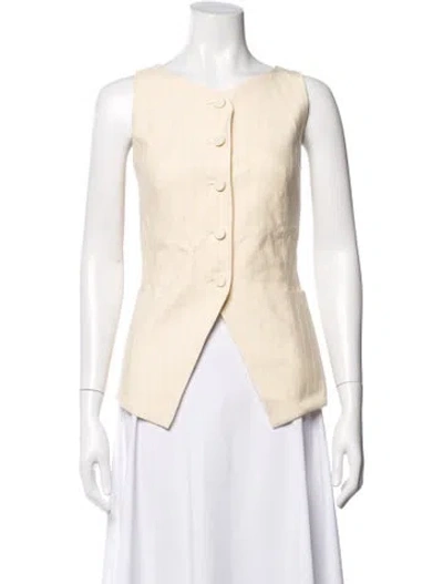 Pre-owned Attersee Striped Crew Neck Top In Neutrals