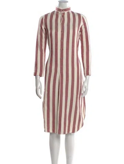 Pre-owned Attersee Striped Knee-length Dress In White