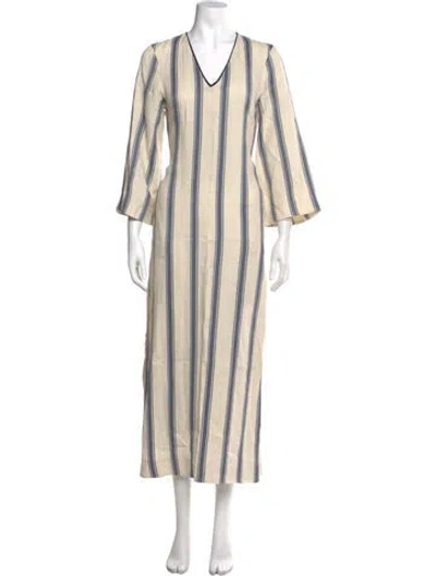 Pre-owned Attersee Striped Long Dress In Neutral