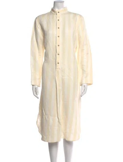 Pre-owned Attersee Striped Long Dress In Yellow