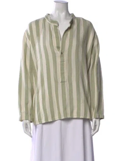 Pre-owned Attersee Striped Long Sleeve Top In Green/neutrals