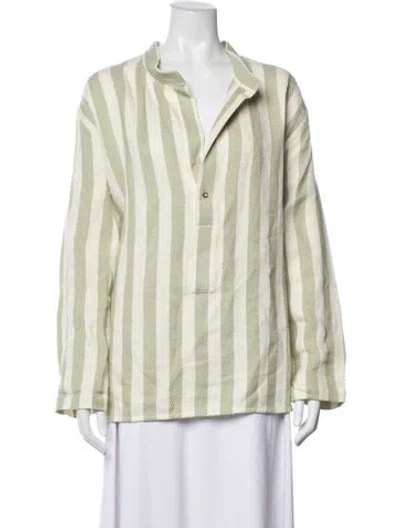 Pre-owned Attersee Striped Long Sleeve Top In Green/neutrals