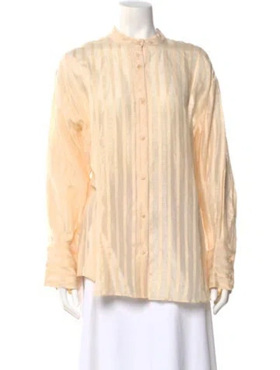 Pre-owned Attersee Striped Long Sleeve Top W/ Tags In Neutral