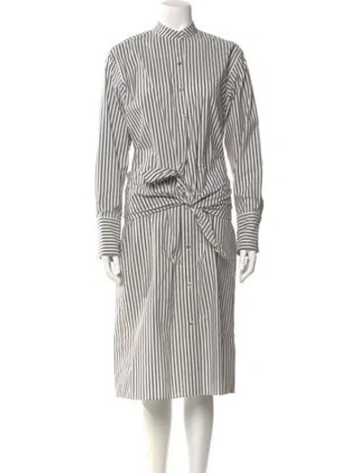 Pre-owned Attersee Striped Midi Length Dress W/ Tags In Blue