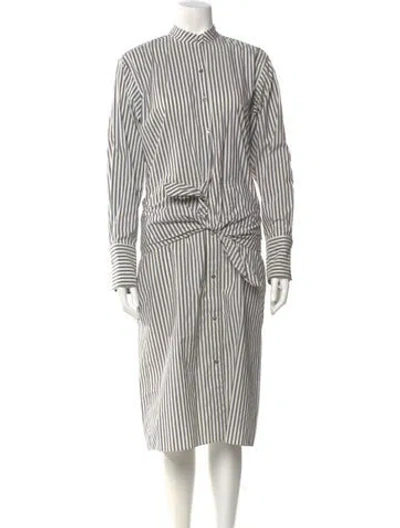 Pre-owned Attersee Striped Midi Length Dress W/ Tags In Blue