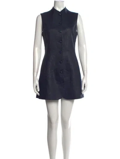 Pre-owned Attersee Striped Mini Dress In Blue