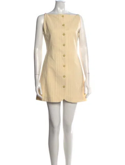 Pre-owned Attersee Striped Mini Dress In Neutrals