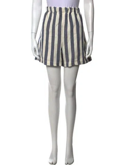 Pre-owned Attersee Striped Mini Shorts In Neutrals