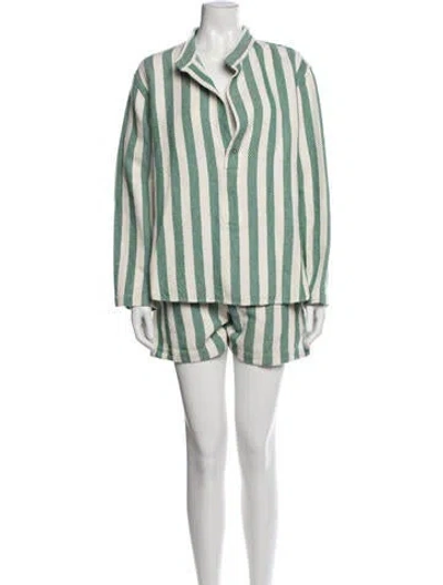 Pre-owned Attersee Striped Short Set In White