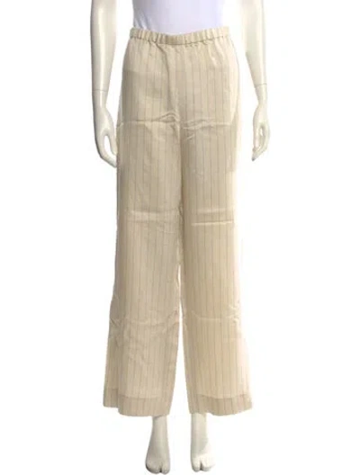 Pre-owned Attersee Striped Wide Leg Pants In Neutral