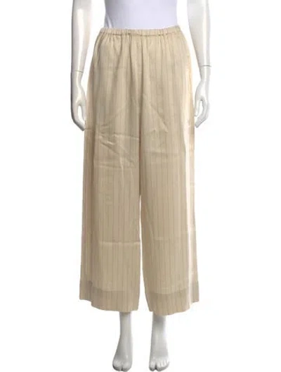 Pre-owned Attersee Striped Wide Leg Pants In Neutrals