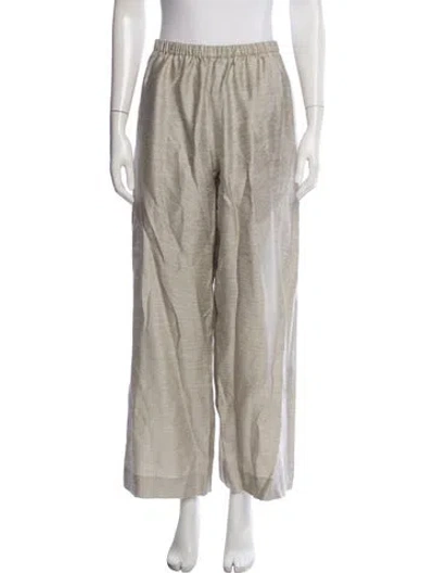 Pre-owned Attersee Striped Wide Leg Pants In Neutrals