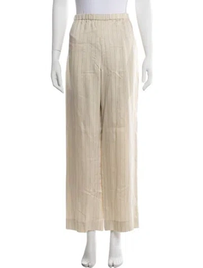 Pre-owned Attersee Striped Wide Leg Pants In Neutrals