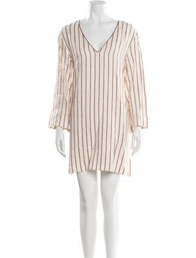 Pre-owned Attersee The Mini Caftan In Ticking Stripe Mini Dress W/ Tags
