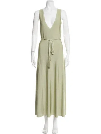 Pre-owned Attersee The Twist Back Dress Long Dress In Green