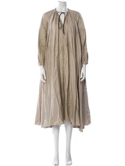 Pre-owned Attersee Turtleneck Long Dress In Neutral