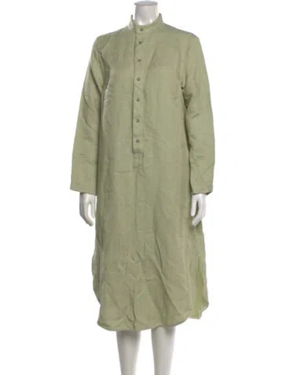 Pre-owned Attersee Tweed Pattern Long Dress In Green