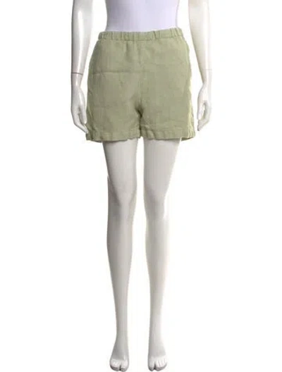 Pre-owned Attersee Tweed Pattern Mini Shorts In Green