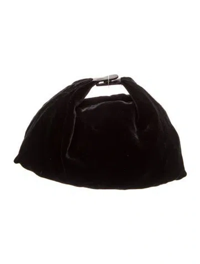 Pre-owned Attersee Velvet Clutch In Black