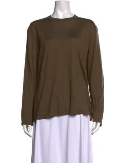Pre-owned Attersee Virgin Wool Crew Neck Top In Green