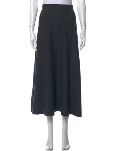 Pre-owned Attersee Virgin Wool Long Skirt In Grey