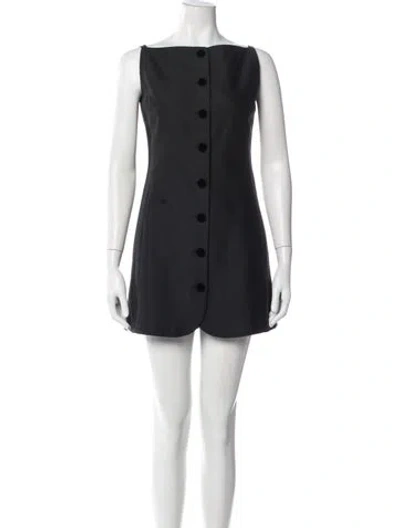 Pre-owned Attersee Virgin Wool Mini Dress In Black