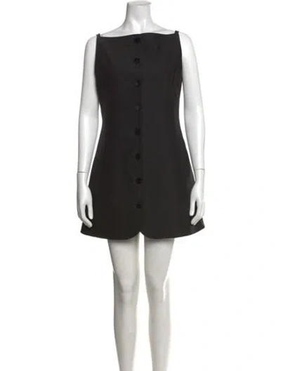 Pre-owned Attersee Virgin Wool Mini Dress In Black