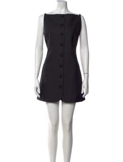 Pre-owned Attersee Virgin Wool Mini Dress In Black
