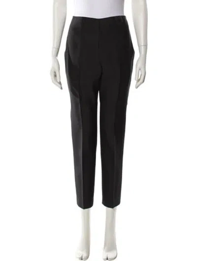 Pre-owned Attersee Virgin Wool Straight Leg Pants In Black
