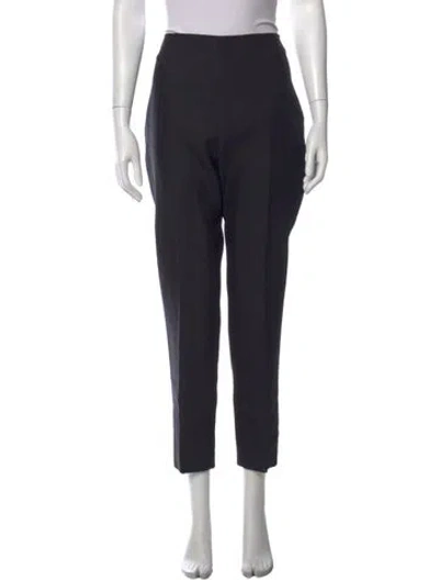 Pre-owned Attersee Virgin Wool Straight Leg Pants In Black