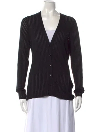 Pre-owned Attersee Virgin Wool Striped Sweater In Black