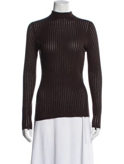 Pre-owned Attersee Virgin Wool Turtleneck Sweater In Brown