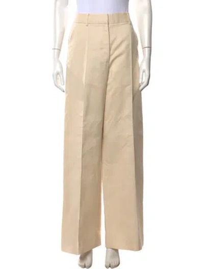 Pre-owned Attersee Virgin Wool Wide Leg Pants In Neutrals