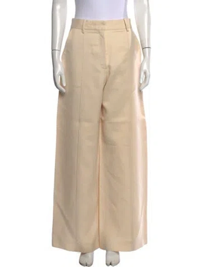 Pre-owned Attersee Virgin Wool Wide Leg Pants In Neutrals