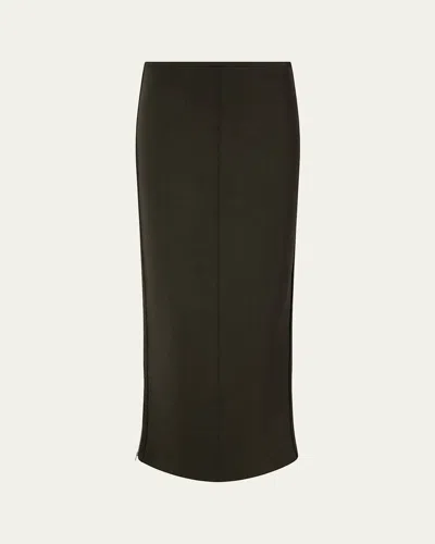 Attersee Viscose Crepe Midi Skirt In Brown